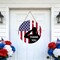 Memorial Day Decorations Patriotic Wreath, American Soldier Salute Thank You Wooden Door Hanger for Front Door, 4th of July, Veterans Day & Home Porch Decor